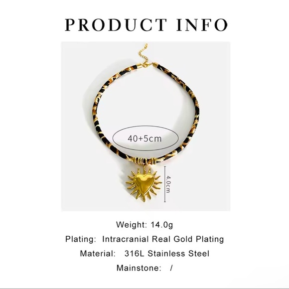 Celestial Radiance The Heart Goddess Statement Leopard Cord  Necklace - Picture 3 of 7